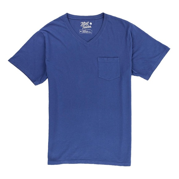 Flint & Tinder Men’s Soft Washed Pocket V-Neck Tee in Royal Blue Size M - Picture 1 of 7